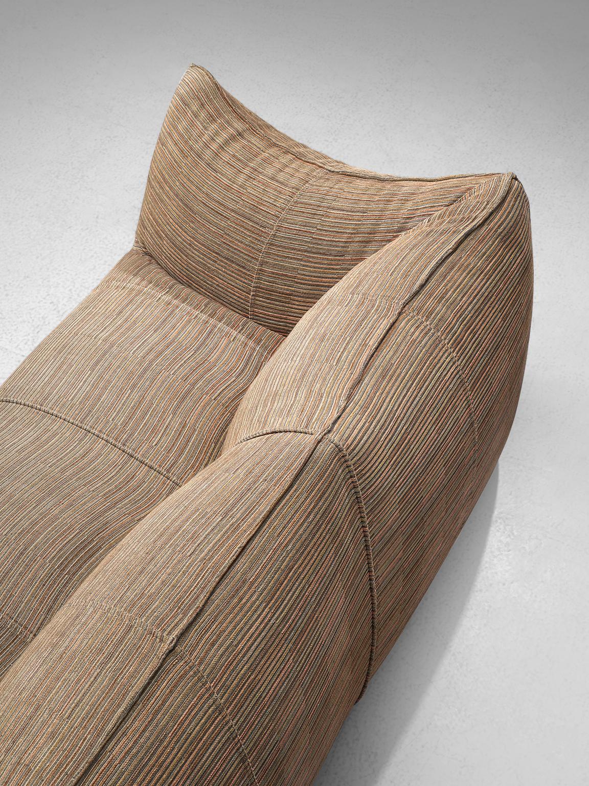 Italian Mario Bellini Grand 'Le Bambole' Sofa in Beige Patterned Fabric