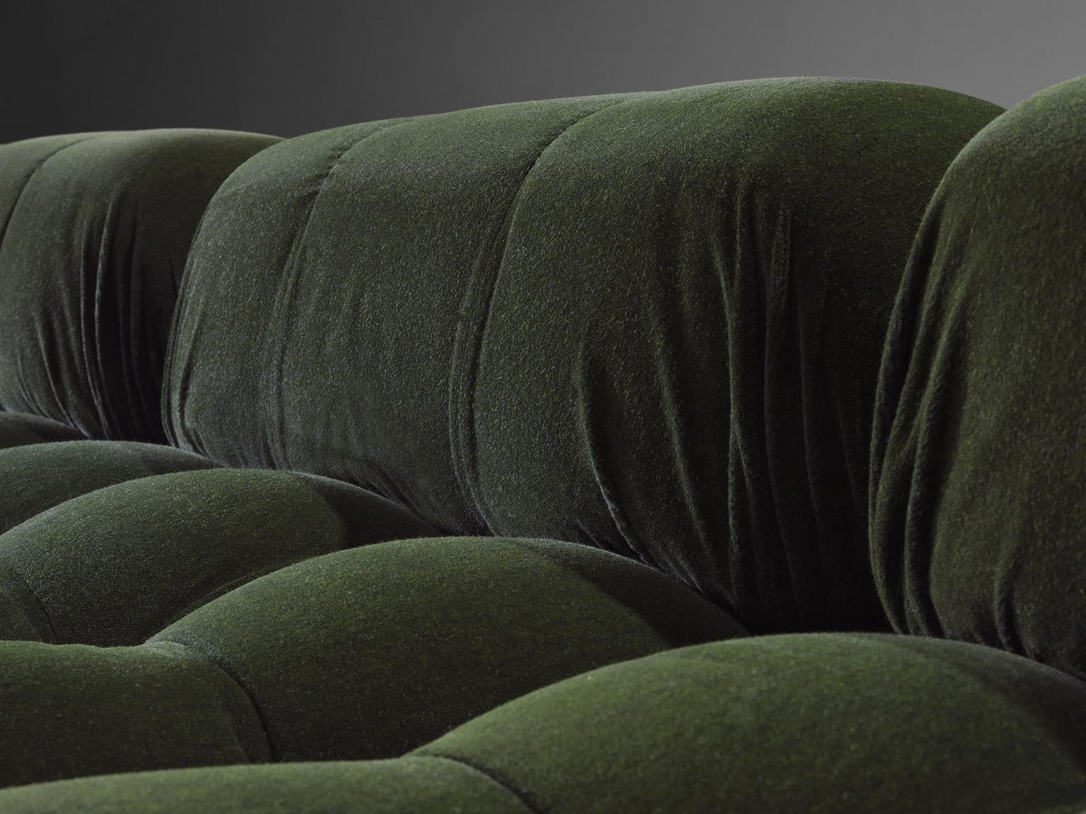 Mid-Century Modern Mario Bellini Green 'Camaleonda' Modular Sofa in Alpaca Wool