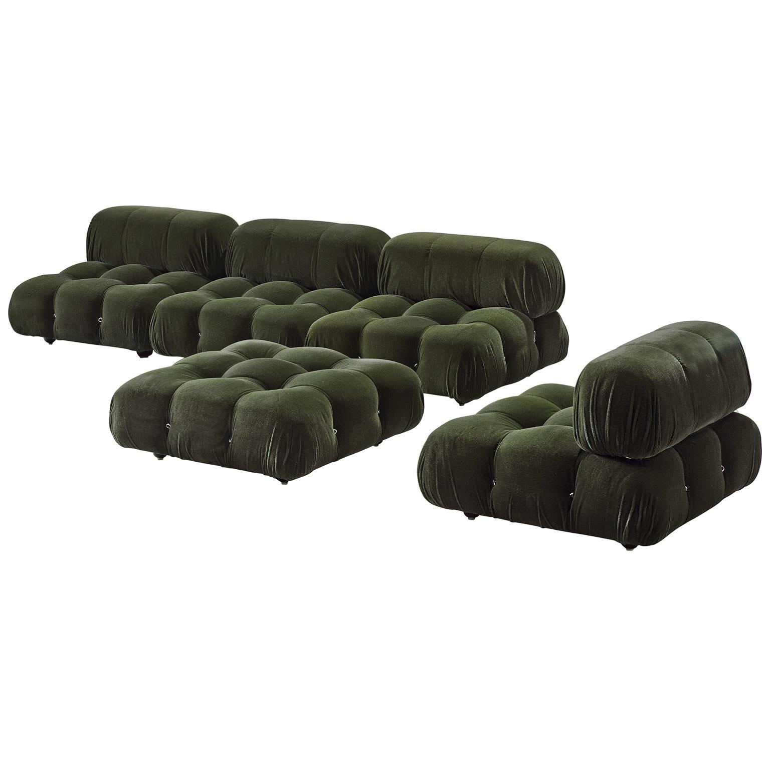 Mario Bellini Green 'Camaleonda' Modular Sofa in Alpaca Wool