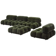 Mario Bellini Green 'Camaleonda' Modular Sofa in Reupholstered Alpaca Wool