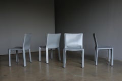 Mario Bellini Grey Leather "Cab" Chairs for Cassina