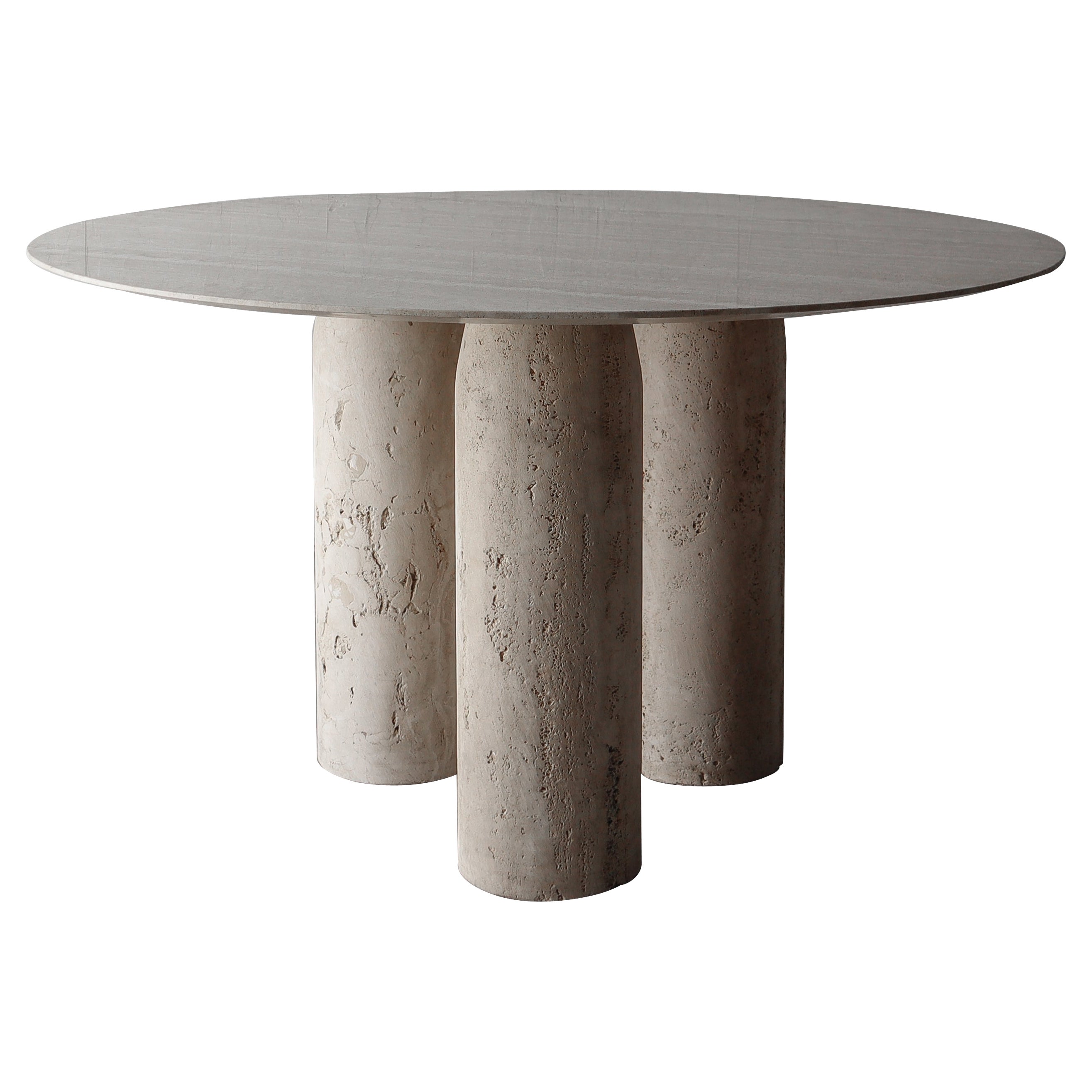 Mario Bellini II Collanado Round Travertine Dining Table