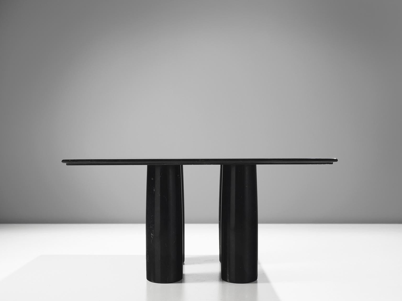 Post-Modern Mario Bellini 'Il Colonnato' Black Marble Dining Table