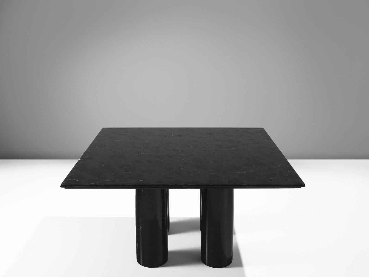 Italian Mario Bellini 'Il Colonnato' Black Marble Dining Table