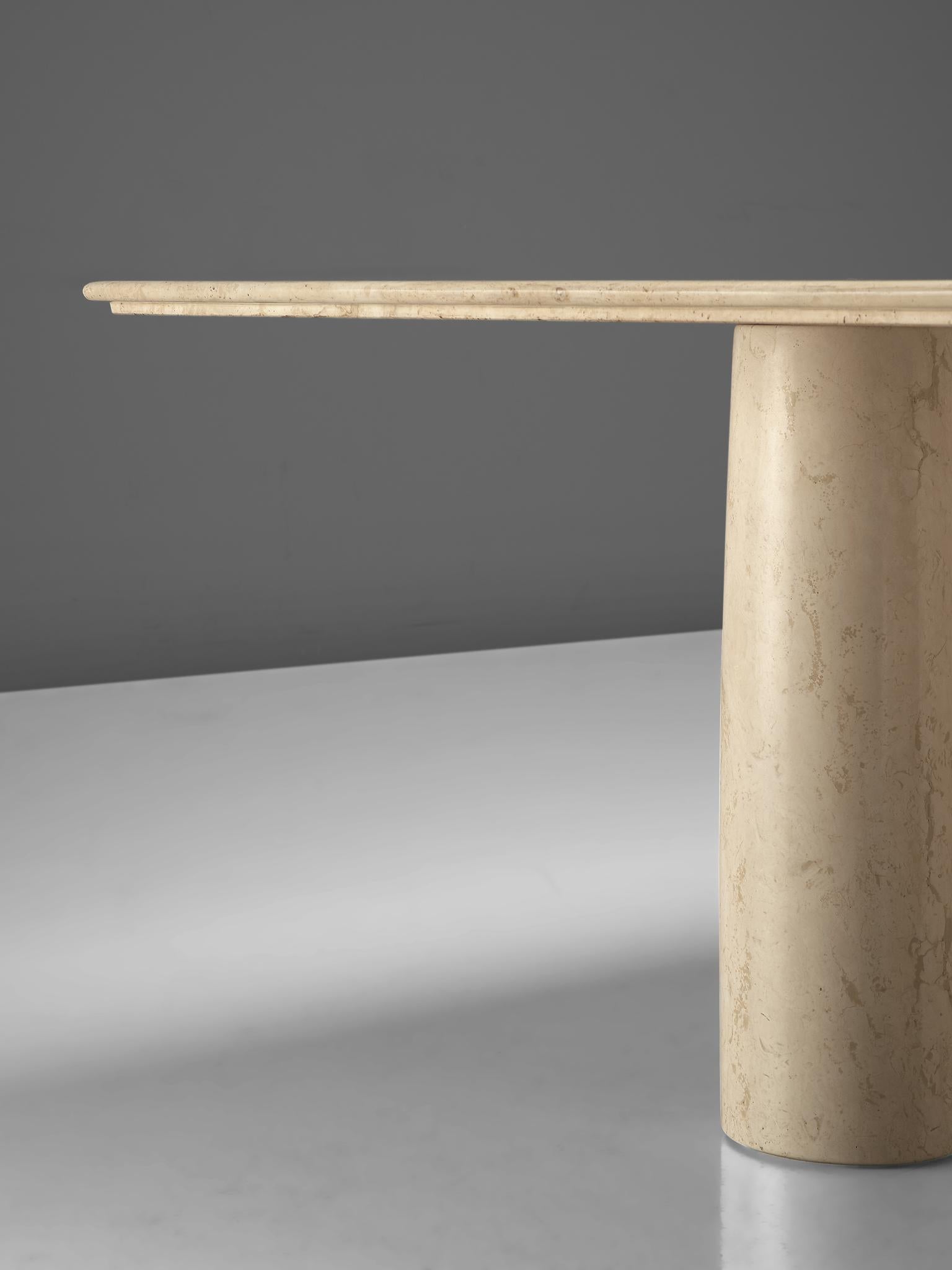 Mario Bellini 'Il Collonato' White Marble Table for Cassina In Good Condition In Waalwijk, NL