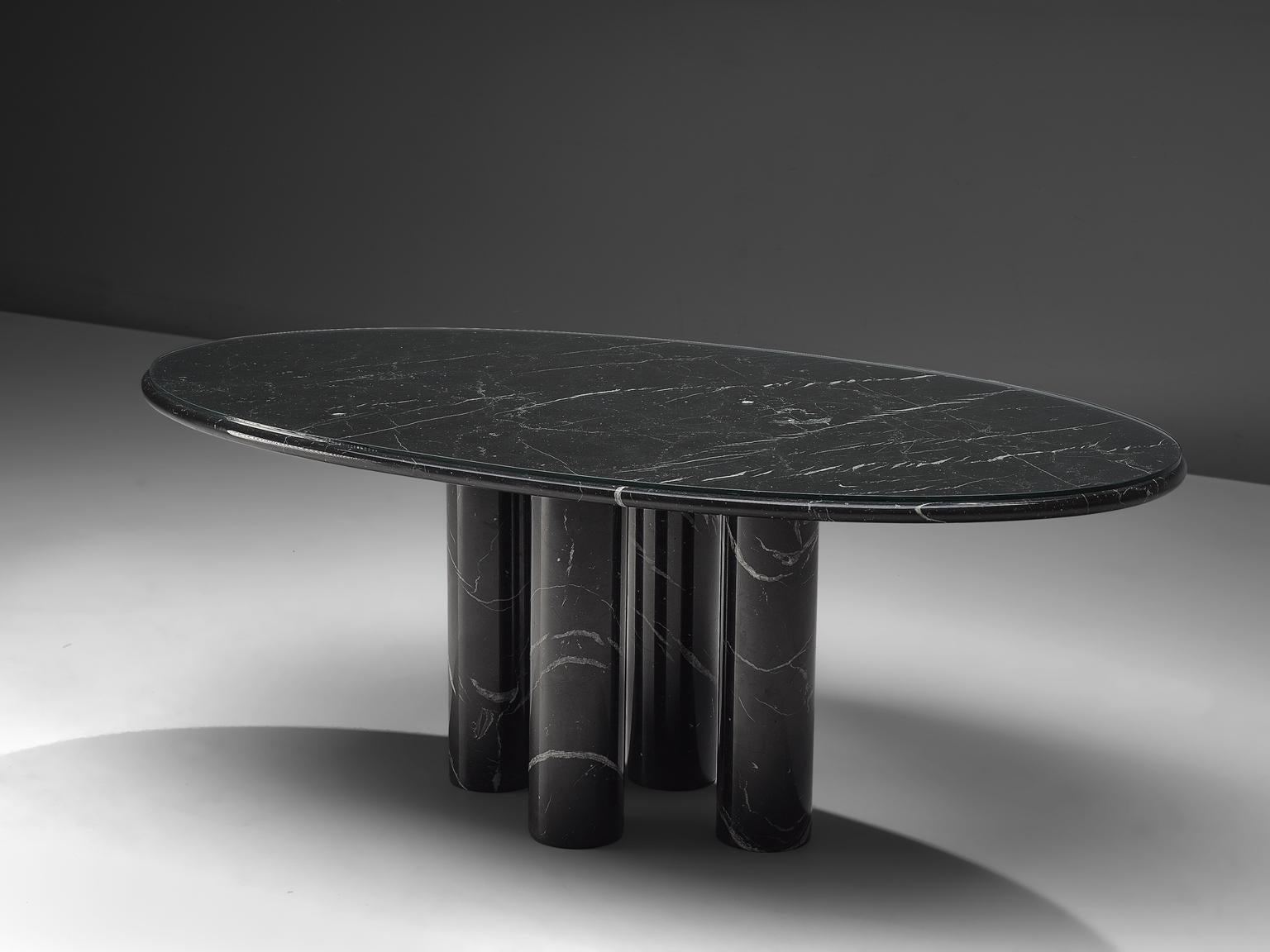 black oval table