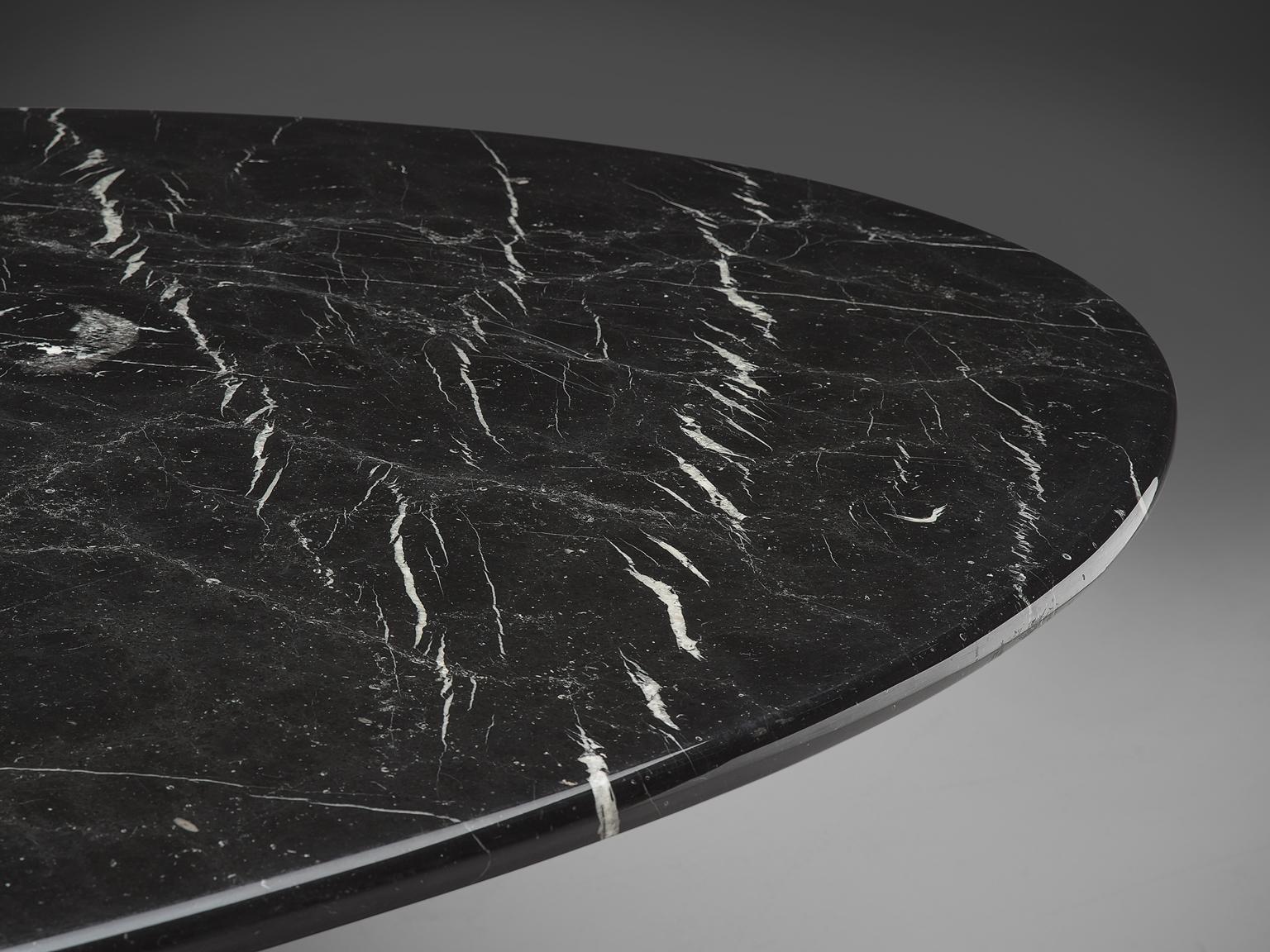 Italian Mario Bellini 'Il Colonnato' Black Oval Dining Table for Cassina