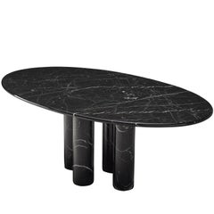 Mario Bellini 'Il Colonnato' Black Oval Dining Table for Cassina