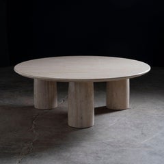Mario Bellini Il Colonnato Coffee Table in Solid Italian Travertine 1970s