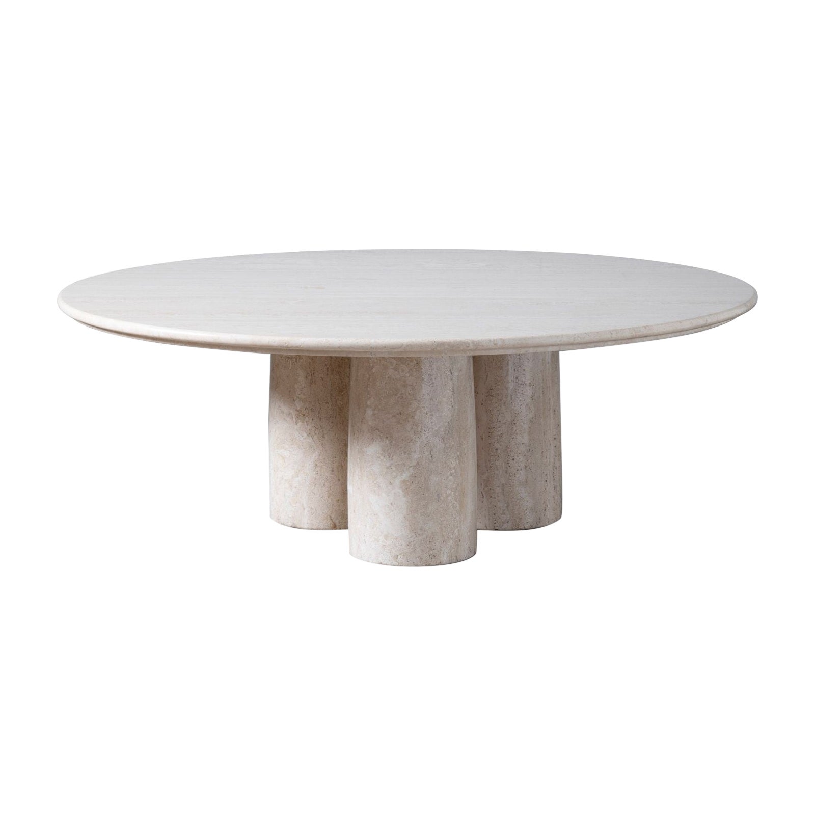 Mario Bellini Il Colonnato Coffee Table in Solid Italian Travertine 1970s For Sale