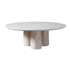Mario Bellini Il Colonnato Coffee Table in Solid Italian Travertine 1970s