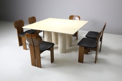 Mario Bellini ‘Il Colonnato’ dining table in travertine for Cassina, Italy 1977