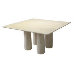 Mesa de comedor "Il Colonnato" de Mario Bellini en travertino para Cassina, Italia 1977