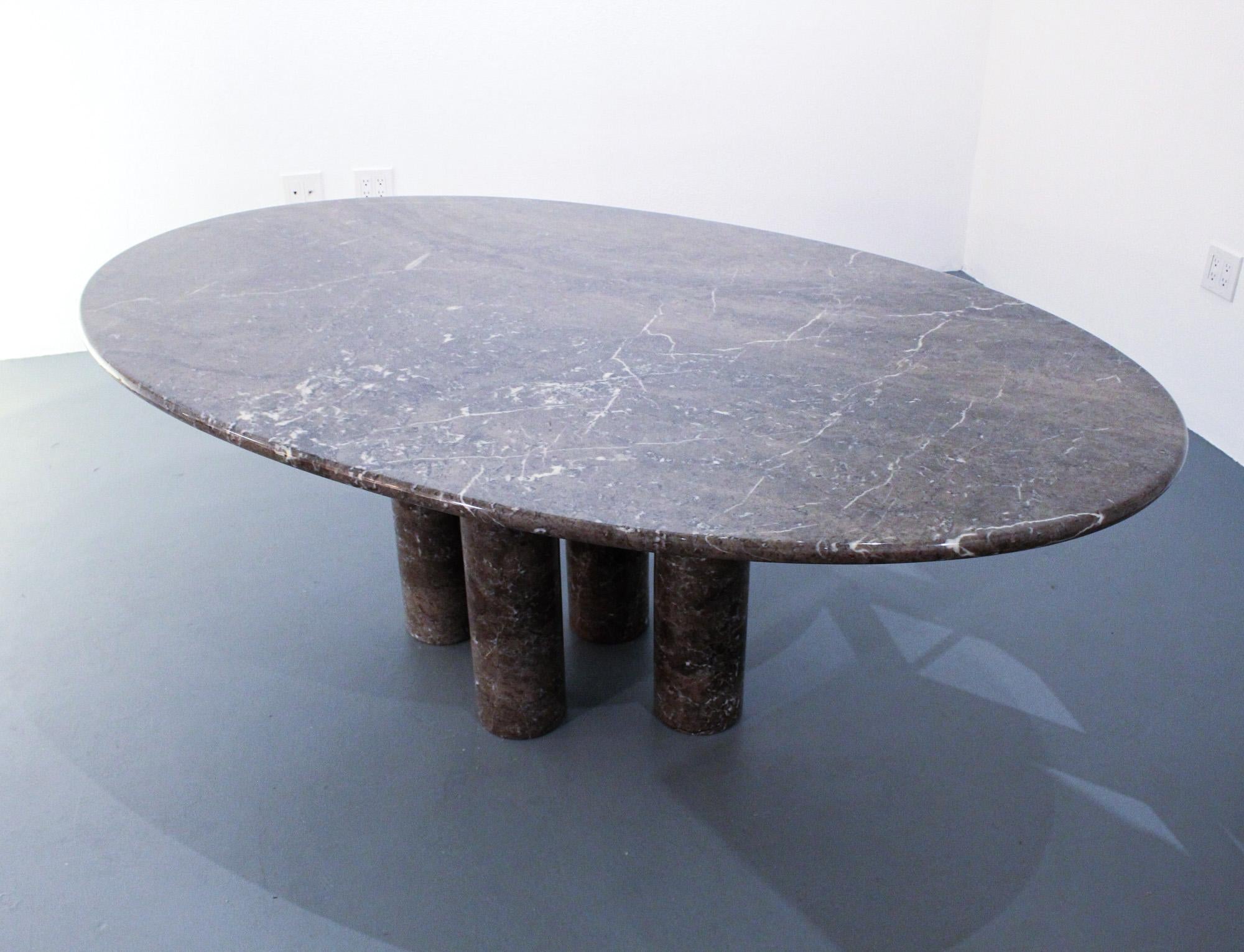 Mario Bellini Il Colonnato Rare Oval Marble Dining Table Cassina, 1977 5