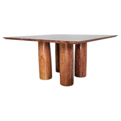 Mario Bellini Il Colonnato Red travertine Dining Table Cassina, Italy, 1970