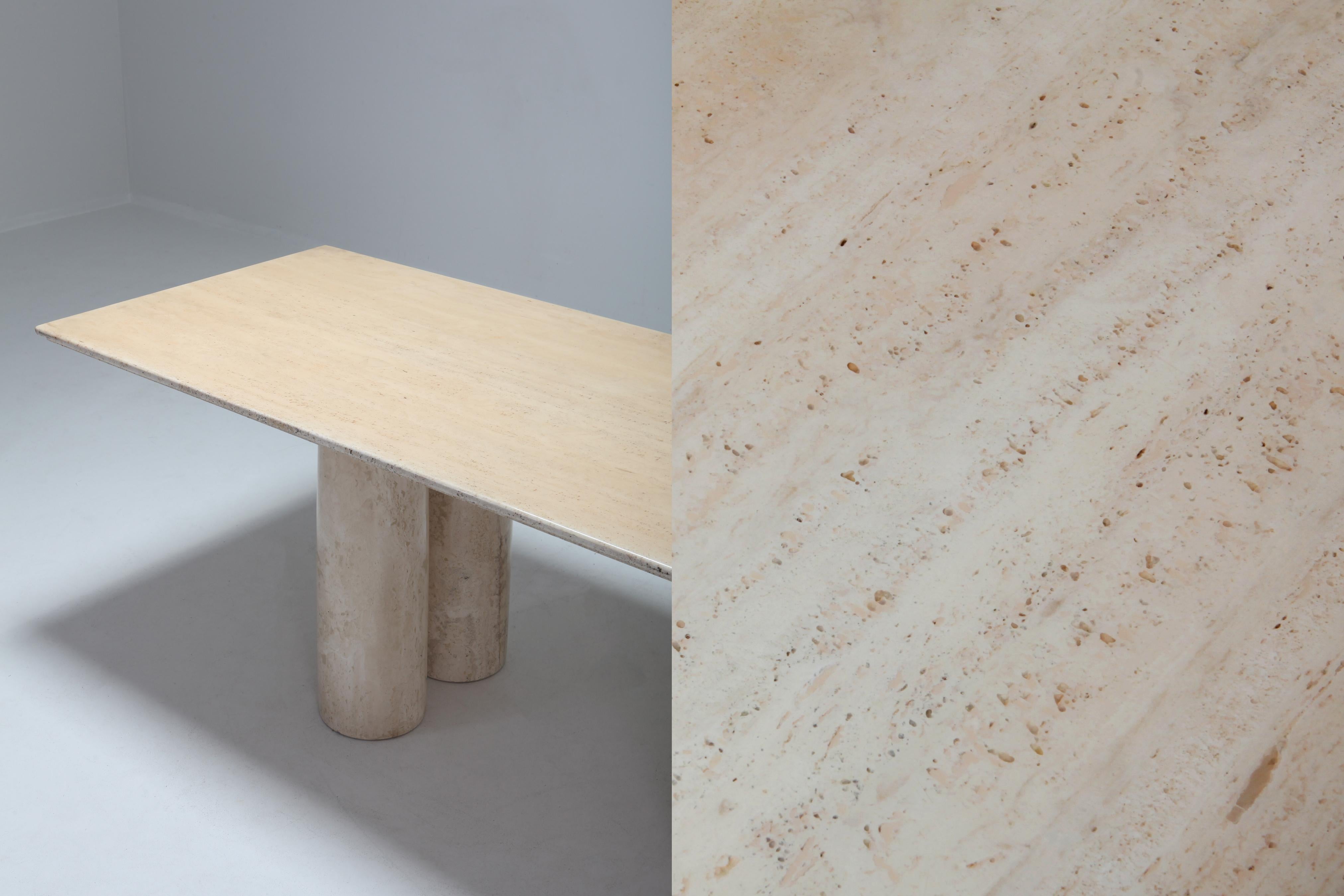 Mario Bellini 'il colonnato' Travertine Dining Table 6