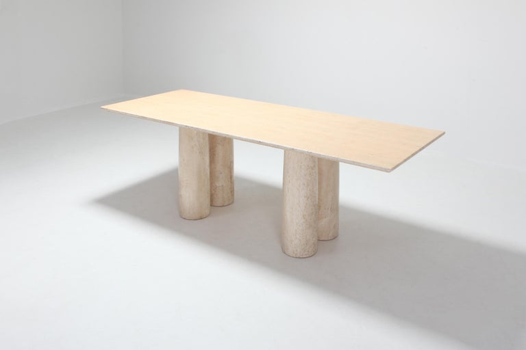 Mid-Century Modern Mario Bellini 'il colonnato' Travertine Dining Table
