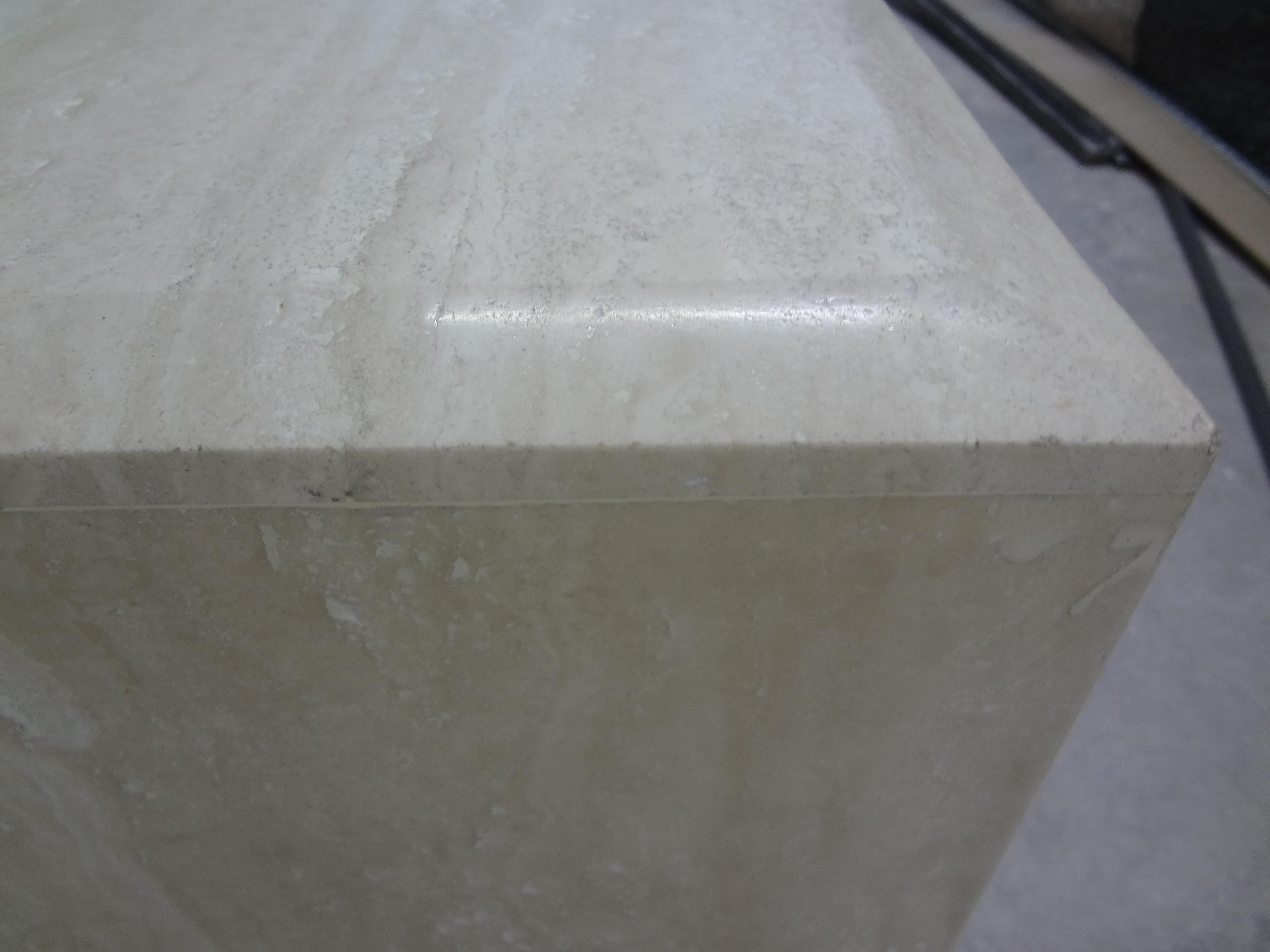 Mario Bellini Inspired Postmodern Square Italian Travertine Coffee Table In Good Condition In Houston, TX