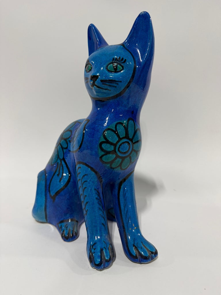 Mario Bellini Italian, Bitossi Style, Glazed Ceramic Cat Circa