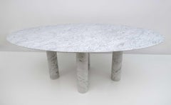 Mario Bellini Italian Carrara Marble Oval Dining Table for Cassina, 70s