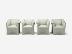 Mario Bellini, Italian Modern, Leather, Four Model 684 Armchairs, Italy, 1980s