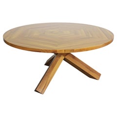 Mario Bellini La Rotonda, runder Tisch aus Nussbaumholz von Cassina, 1980er Jahre