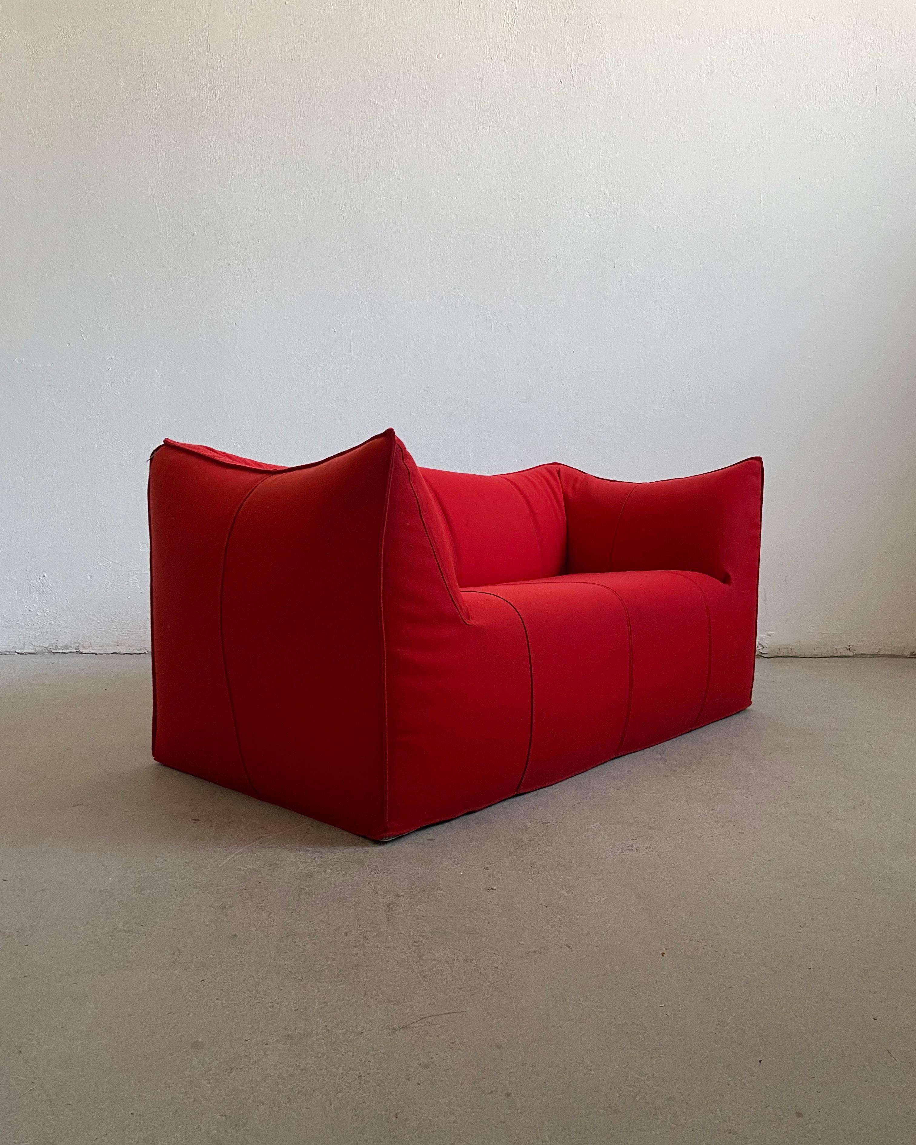 Italian Mario Bellini Le Bambole ’07 Sofa B&B Italia in Red Wool, Removable Cover For Sale