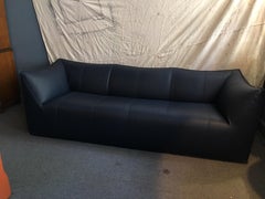 Mario Bellini Le Bambole 3-Seat Sofa in dark Blue Leather