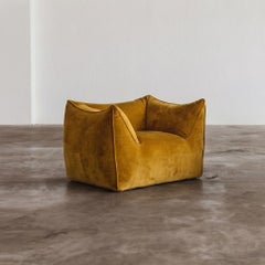 Mario Bellini "Le Bambole" Armchair for B&B Italia, Mustard Velvet, 1971