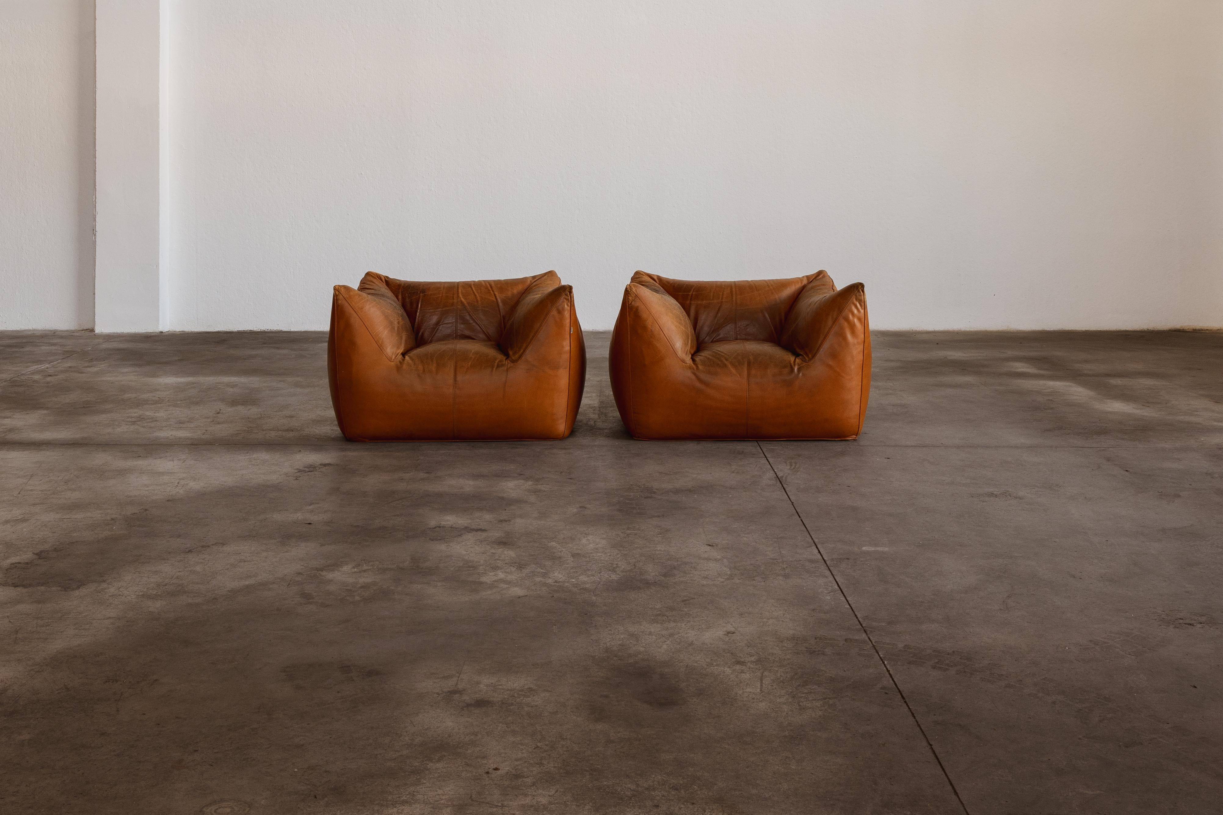 Mario Bellini Le Bambole Sessel für B&B Italia, Cognac, 1971, 2 Exemplare im Angebot 5