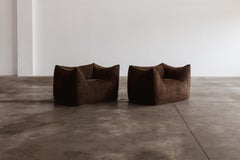 Mario Bellini “Le Bambole” Armchairs for B&B Italia, Dark Brown, 1971, Set of 2