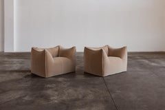 Mario Bellini “Le Bambole” Armchairs for B&BItalia, Camel Velvet, 1971, Set of 2