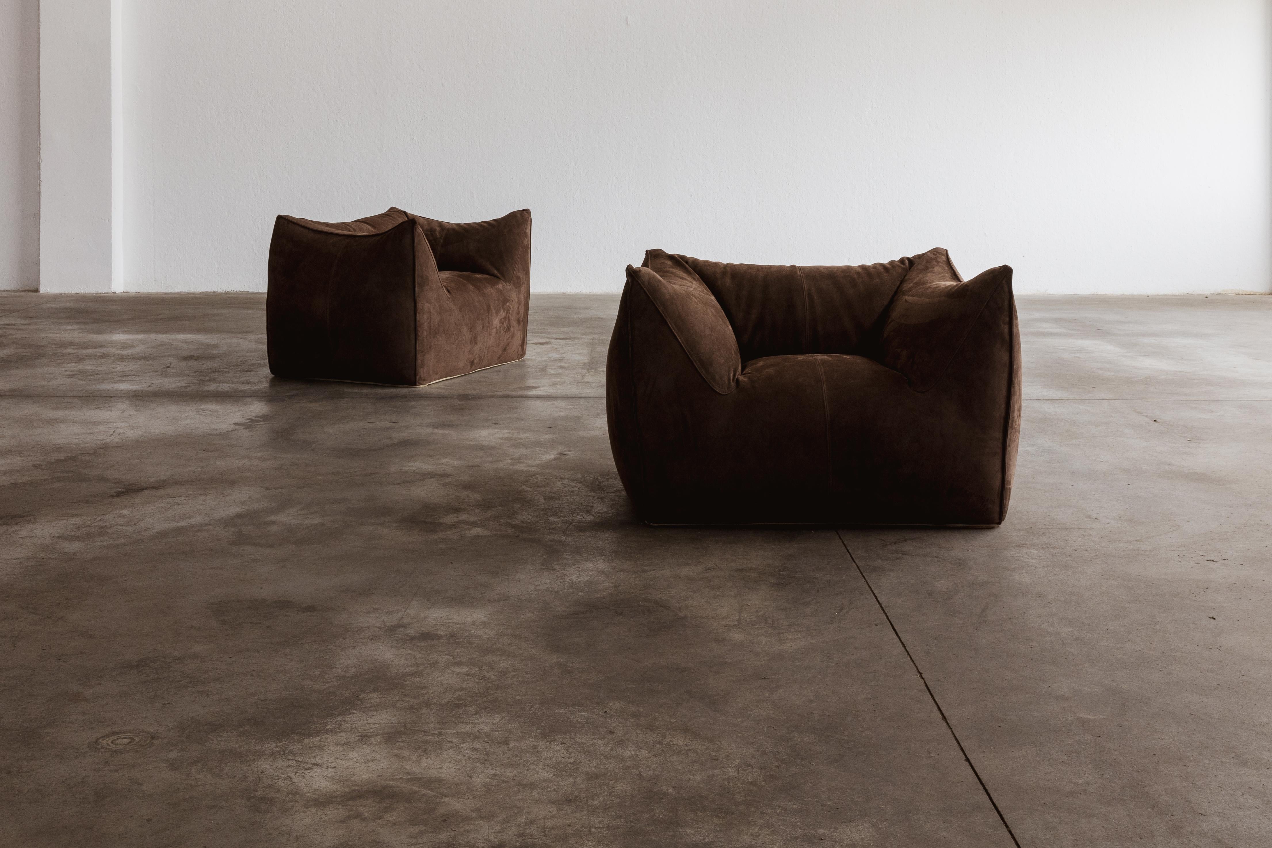 Mario Bellini Le Bambole Sessel für B&B Italia, Dunkelbraun, 1971, 2 Exemplare (Italienisch) im Angebot