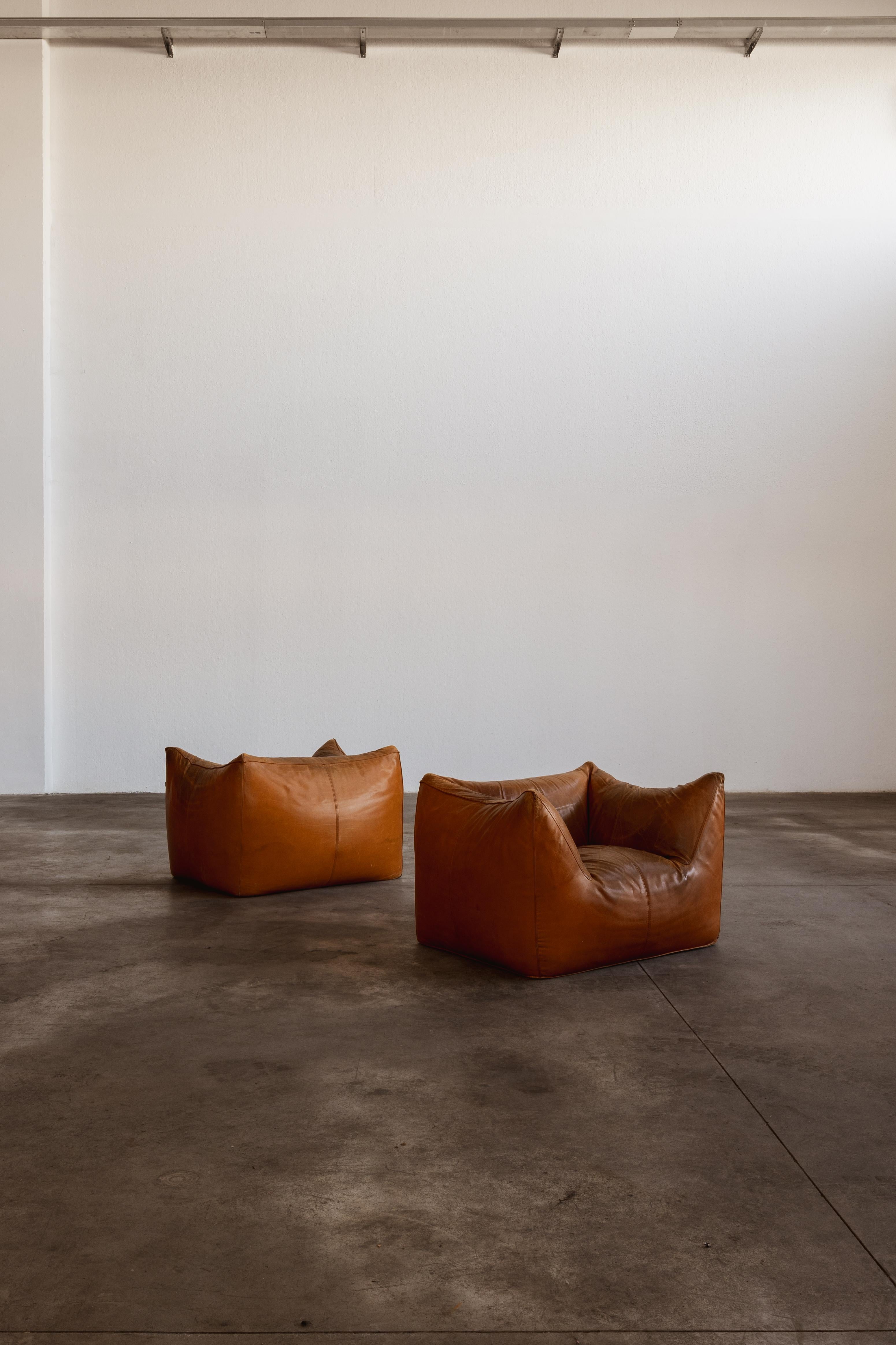 Mario Bellini Le Bambole Sessel für B&B Italia, Cognac, 1971, 2 Exemplare (Italienisch) im Angebot