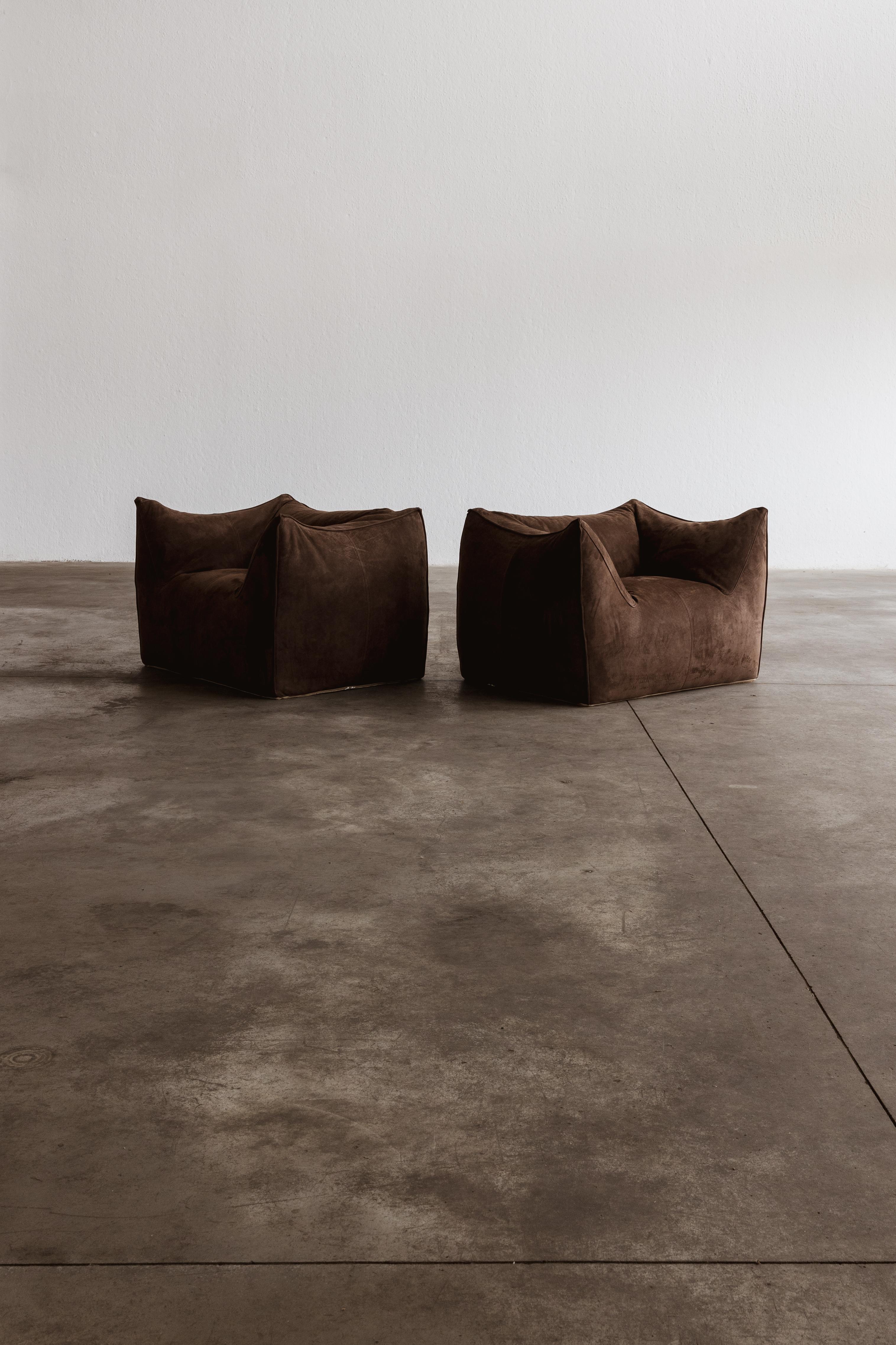 Mario Bellini Le Bambole Sessel für B&B Italia, Dunkelbraun, 1971, 2 Exemplare (Ende des 20. Jahrhunderts) im Angebot