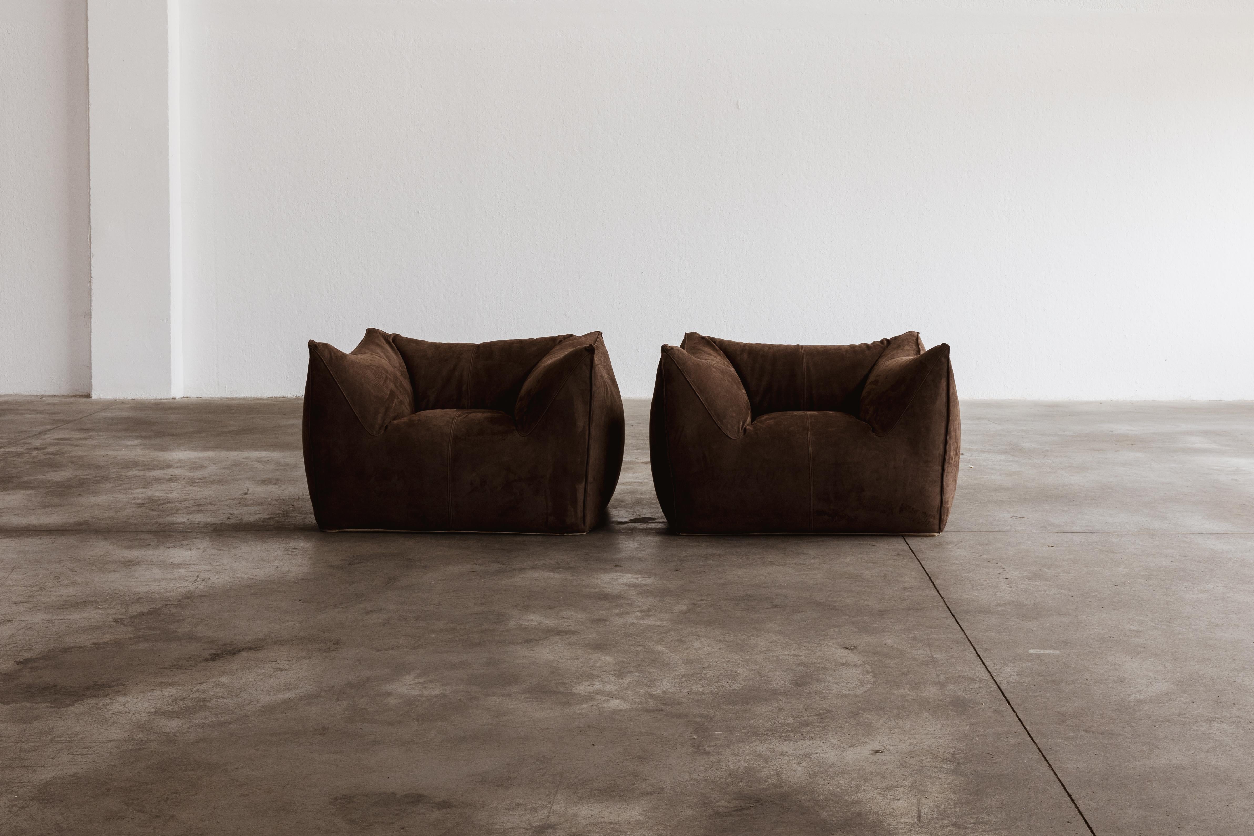 Mario Bellini Le Bambole Sessel für B&B Italia, Dunkelbraun, 1971, 2 Exemplare (Schaumstoff) im Angebot