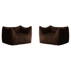Mario Bellini Sillones "Le Bambole" para B&B Italia, Marrón oscuro, 1971, set de 2