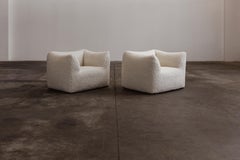Mario Bellini “Le Bambole” Armchairs for B&B Italia, White, 1971, Set of 2