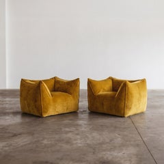 Mario Bellini "Le Bambole" Fauteuils pour B&B Italia, Velours, 1971, Ensemble de 2