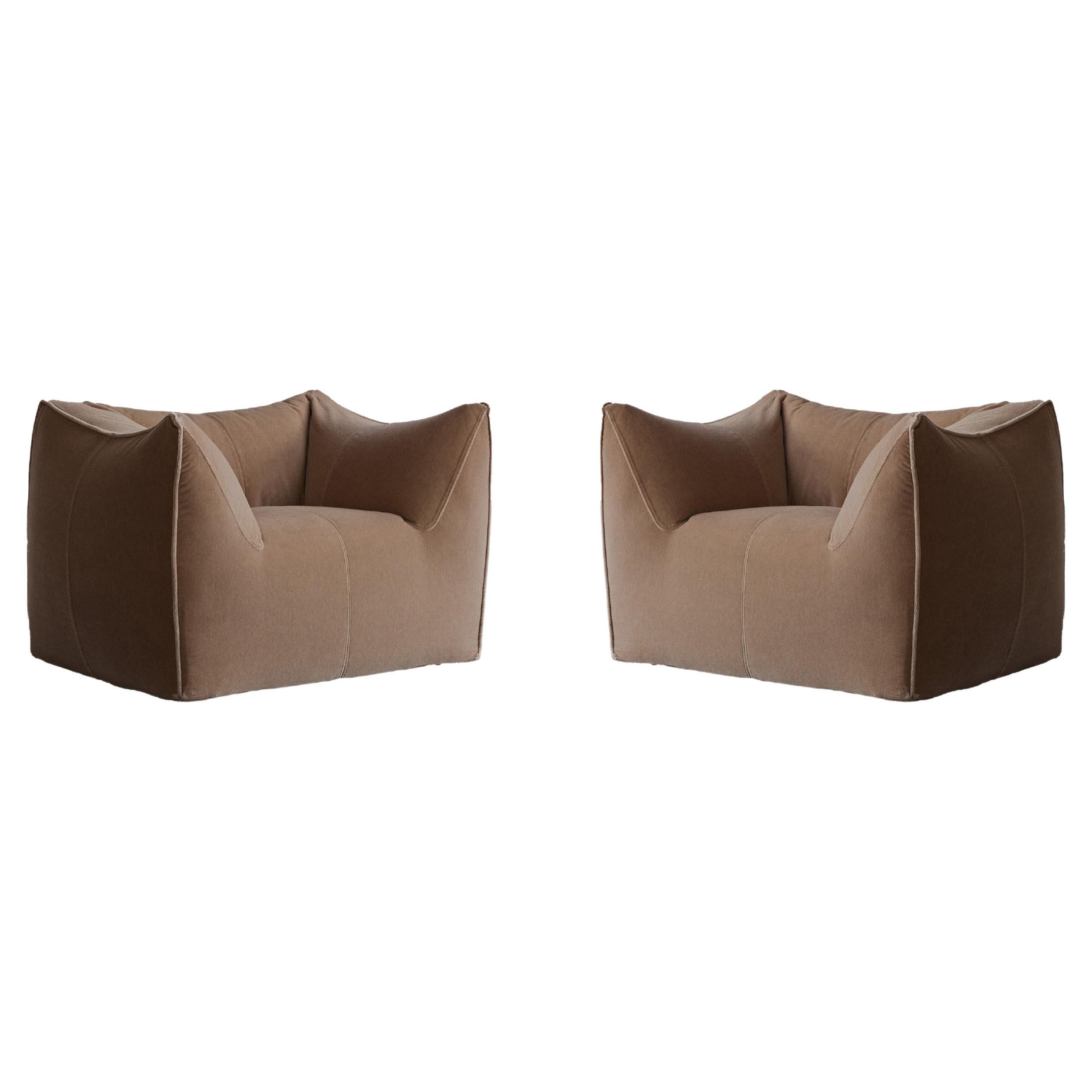 Mario Bellini “Le Bambole” Armchairs for B&BItalia, Mocha Mousse, 1971, Set of 2
