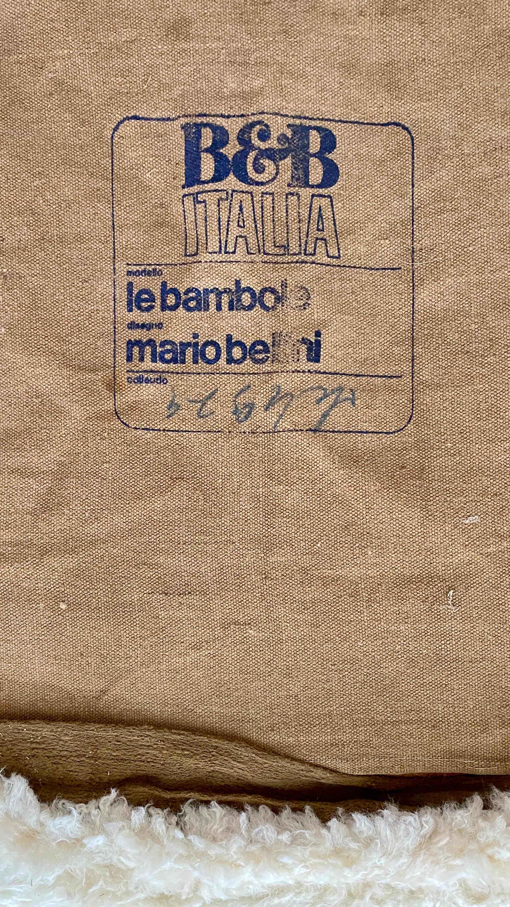 Fauteuils Le Bambole de Mario Bellini pour B&B Italia, Faux-Fur, 1971, ensemble de 2 en vente 4