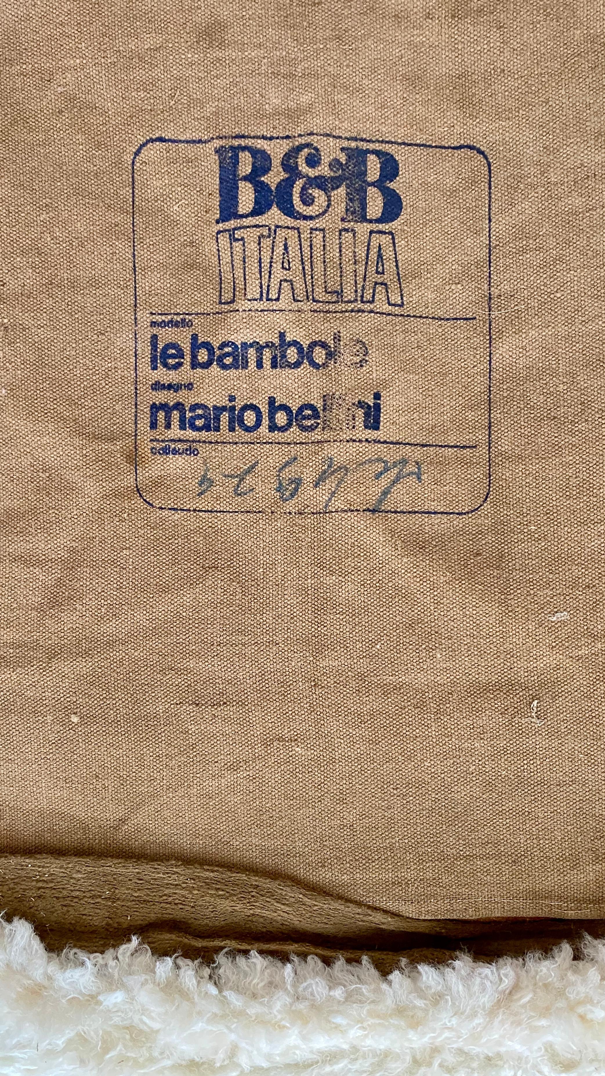 Mario Bellini “Le Bambole” Armchairs in Mongolian Sheepskin for B&B Italia, 1971 5