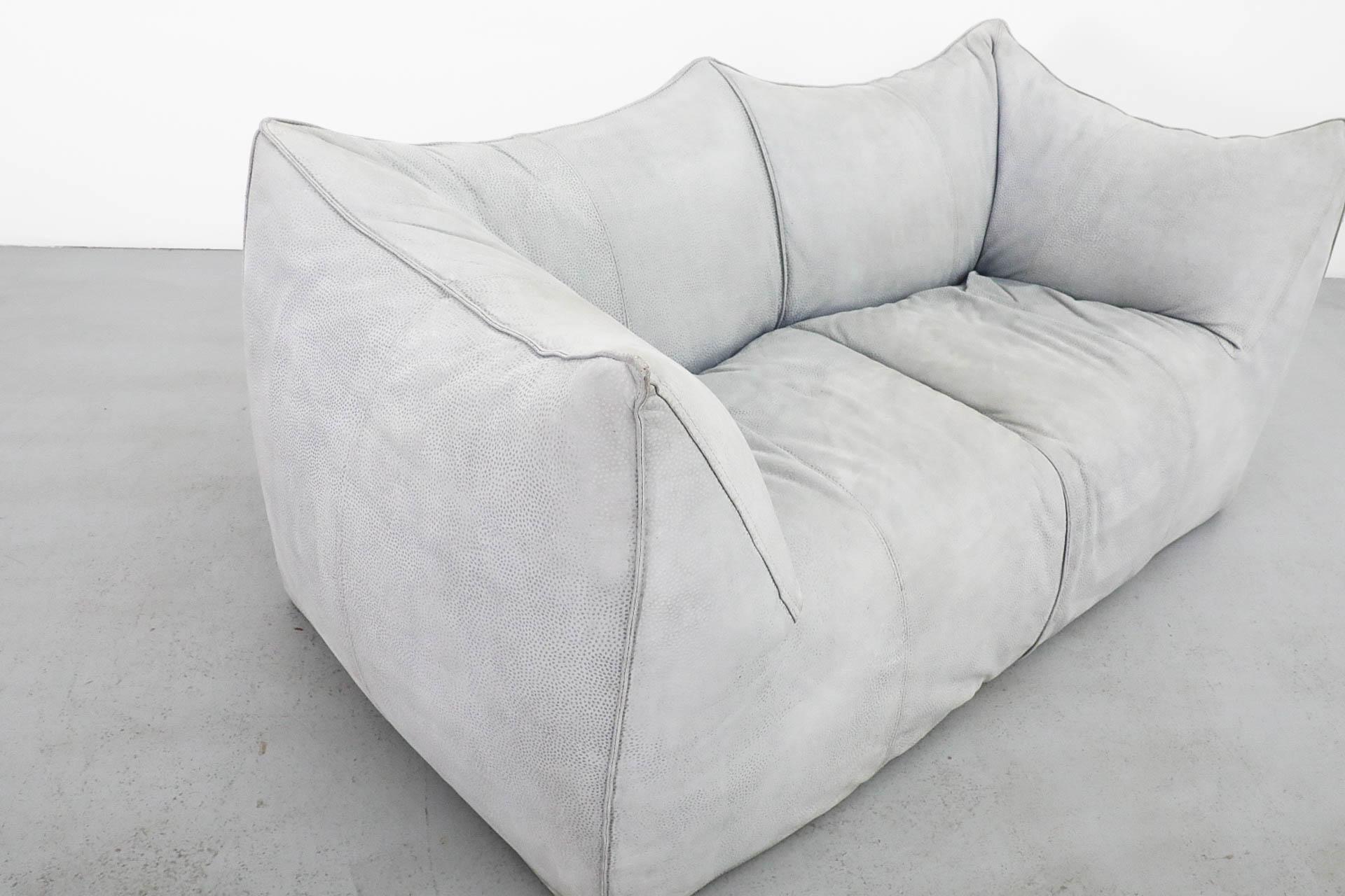Mario Bellini ‘Le Bambole’ Blue-Grey Suede Loveseat for B&B Italia For Sale 6