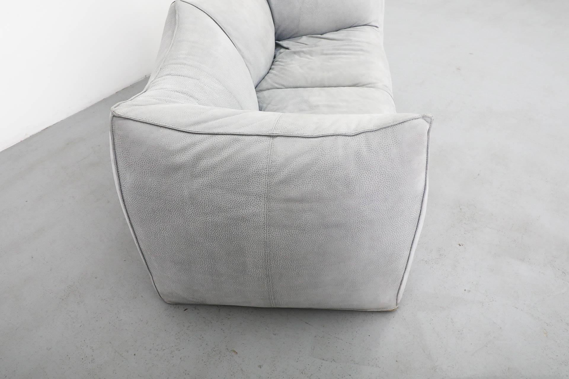 Mario Bellini ‘Le Bambole’ Blue-Grey Suede Loveseat for B&B Italia For Sale 7