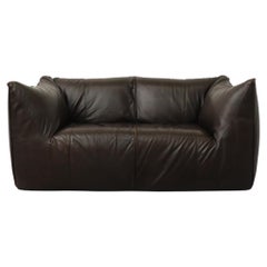 Mario Bellini 'Le Bambole' Dark Brown Leather Loveseat for B&B Italia, 1972