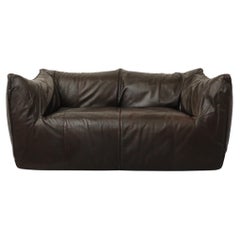 Mario Bellini 'Le Bambole' Dark Brown Leather Loveseat for B&B Italia, 1972