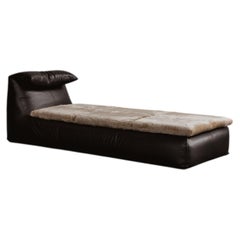 Mario Bellini "Le Bambole" Daybed for B&B Italia, Black Leather, 1972