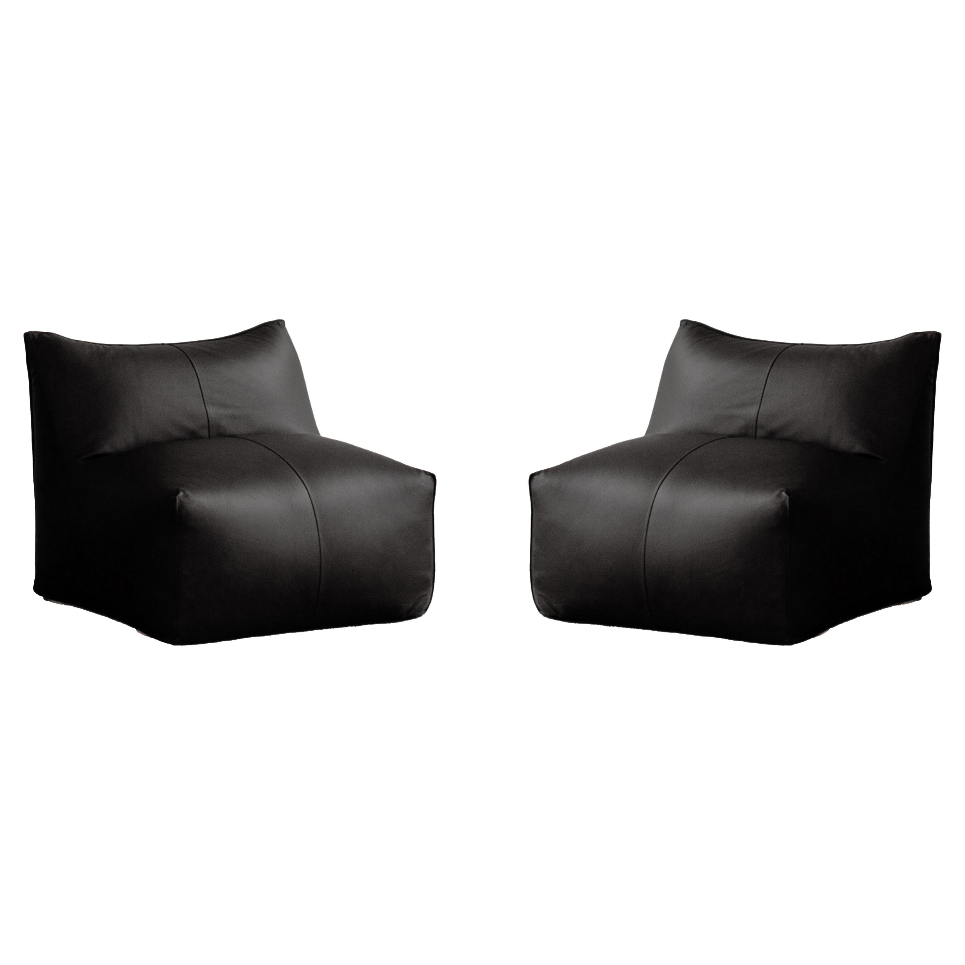 Mario Bellini “Le Bambole” Easy Chairs for B&B Italia, Black, 1971, Set of 2