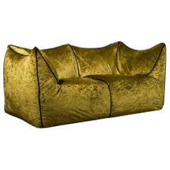 Mario Bellini "Le Bambole" Green Velvet Sofa, 1972