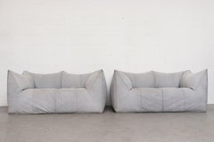 Mario Bellini 'Le Bambole' Grey Leather Love Seat